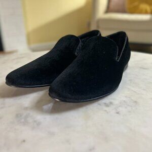 Steve Madden Black Laight Velvet Slippers Loafers | Size 9.5M w/box